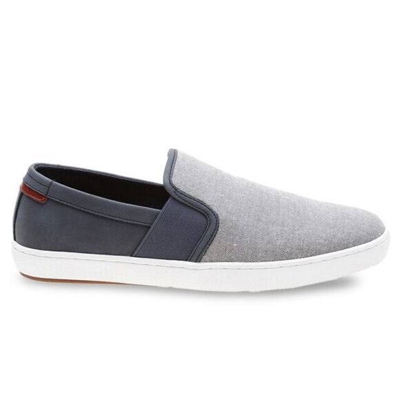 ALDO Men's Gray Denim Look & Navy Casual Slip On Comfort Loafers Size 12 - Picture 1 of 16